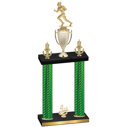 Double Green Carbon Fiber Fourth Place Football Trophy
