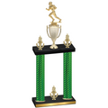 Double Green Carbon Fiber Victory Football Trophy
