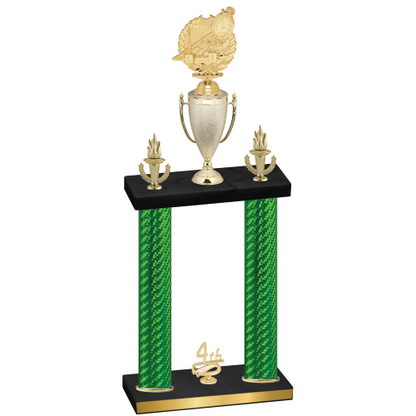 Double Green Carbon Fiber Fourth Place Swimming Trophy
