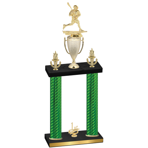 Double Green Carbon Fiber First Place Lacrosse Trophy