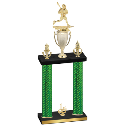 Double Green Carbon Fiber First Place Lacrosse Trophy