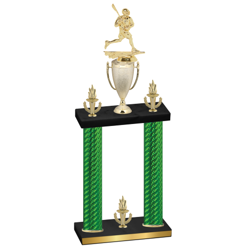 Double Green Carbon Fiber Victory Lacrosse Trophy