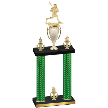 Double Green Carbon Fiber Victory Lacrosse Trophy