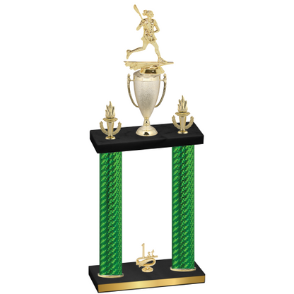 Double Green Carbon Fiber First Place Lacrosse Trophy