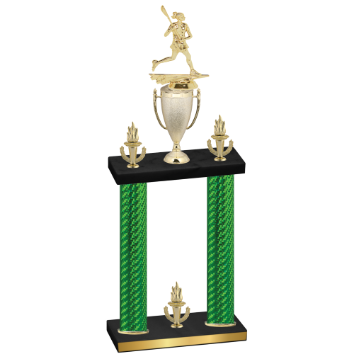 Double Green Carbon Fiber Victory Lacrosse Trophy