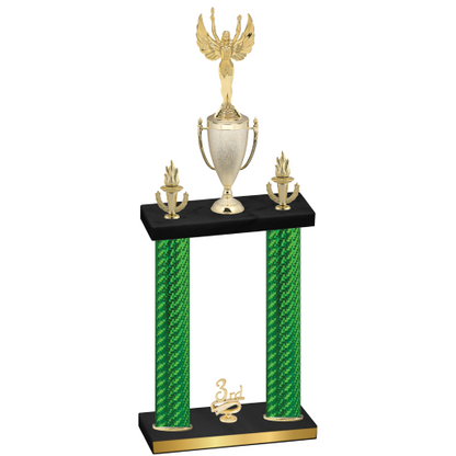 Double Green Carbon Fiber Third Place Victory Trophy