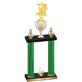 Double Green Carbon Fiber Second Place Pickleball Trophy