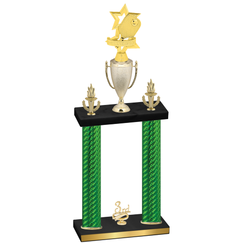 Double Green Carbon Fiber Third Place Pickleball Trophy