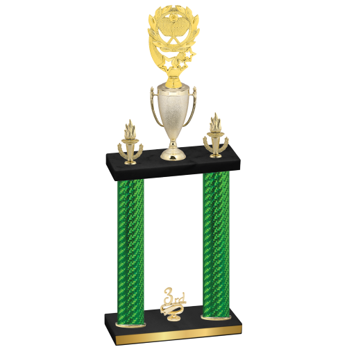Double Green Carbon Fiber Third Place Pickleball Trophy