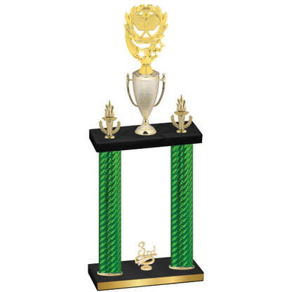 Double Green Carbon Fiber Third Place Pickleball Trophy