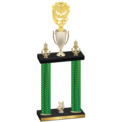 Double Green Carbon Fiber Year Pickleball Trophy