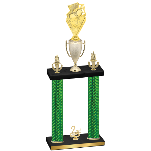 Double Green Carbon Fiber Second Place Pickleball Trophy