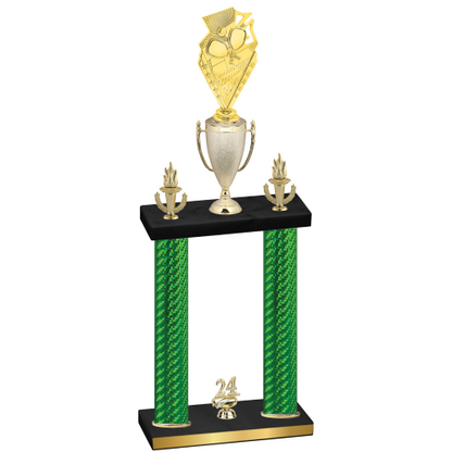 Double Green Carbon Fiber Year Pickleball Trophy