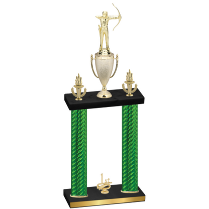 Double Green Carbon Fiber First Place Archery Trophy