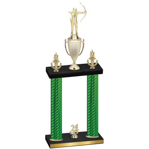 Double Green Carbon Fiber Year Archery Trophy
