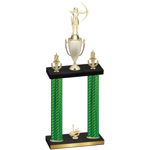 Double Green Carbon Fiber First Place Archery Trophy