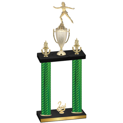 Double Green Carbon Fiber Second Place Skater Trophy