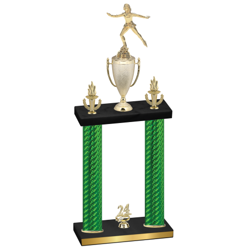 Double Green Carbon Fiber Year Skater Trophy