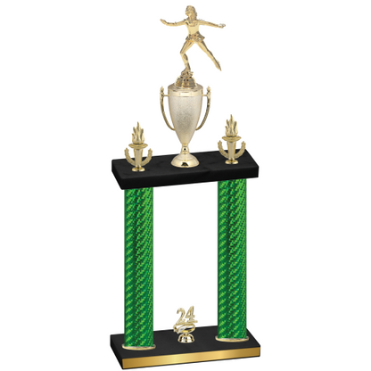 Double Green Carbon Fiber Year Skater Trophy