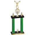 Double Green Carbon Fiber Year Weights Trophy