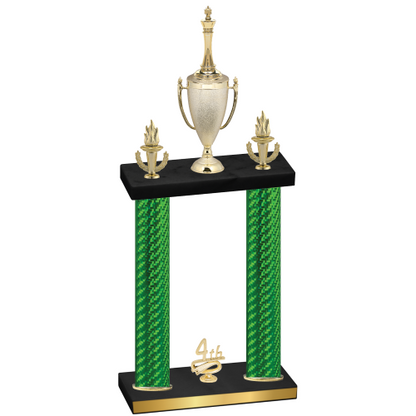 Double Green Carbon Fiber Fourth Place Chess Trophy
