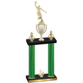 Double Green Carbon Fiber Fourth Place Basketball Trophy
