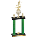 Double Green Carbon Fiber First Place Flag Football Trophy