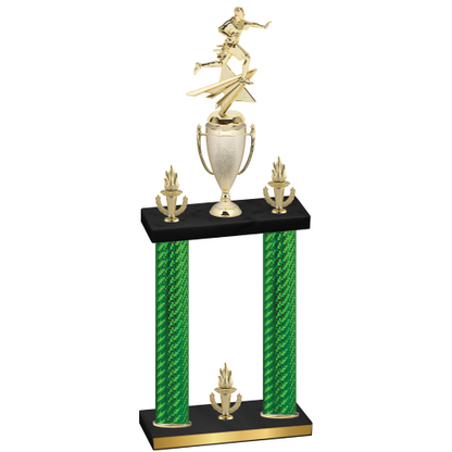 Double Green Carbon Fiber Victory Flag Football Trophy