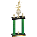 Double Green Carbon Fiber Year Flag Football Trophy