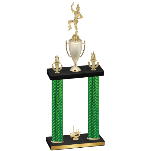 Double Green Carbon Fiber First Place Majorette Trophy