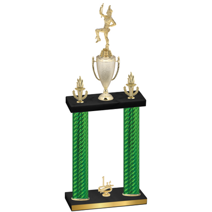 Double Green Carbon Fiber First Place Majorette Trophy