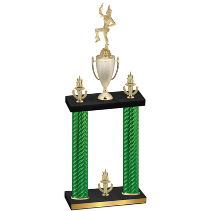 Double Green Carbon Fiber Victory Majorette Trophy