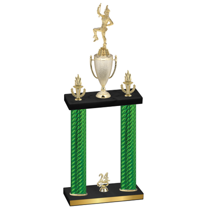 Double Green Carbon Fiber Year Majorette Trophy