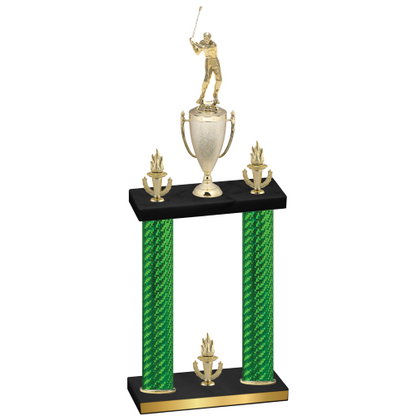Double Green Carbon Fiber Victory Golf Trophy
