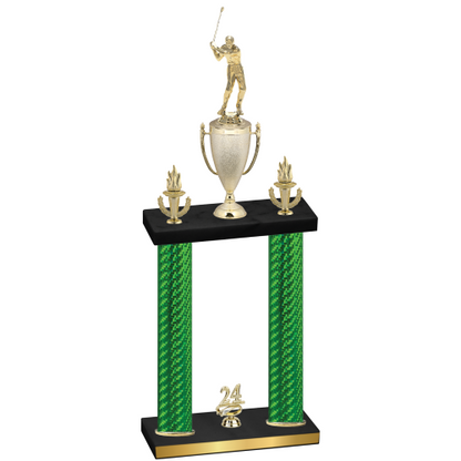 Double Green Carbon Fiber Year Golf Trophy