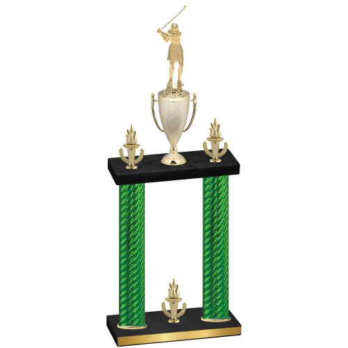 Double Green Carbon Fiber Victory Golf Trophy