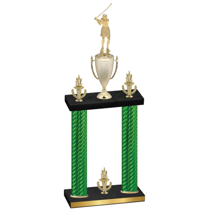 Double Green Carbon Fiber Victory Golf Trophy