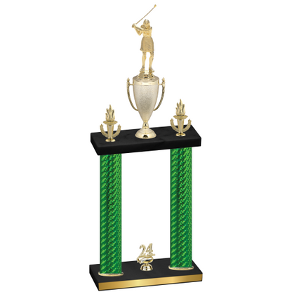 Double Green Carbon Fiber Year Golf Trophy