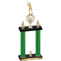 Double Green Carbon Fiber Year Baseball Trophy