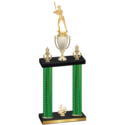 Double Green Carbon Fiber Fourth Place Softball Trophy