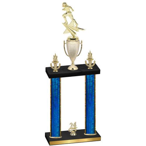 Double Blue Glacier Year Football Trophy