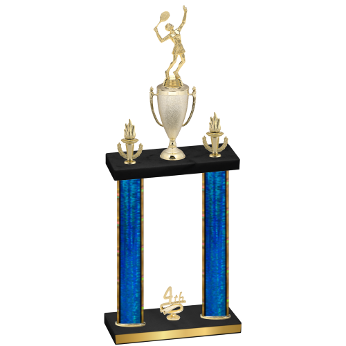 Double Blue Glacier Fourth Place Tennis Trophy