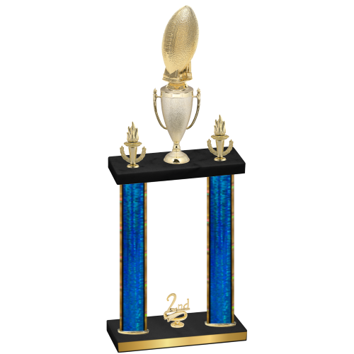 Double Blue Glacier Second Place Football Trophy
