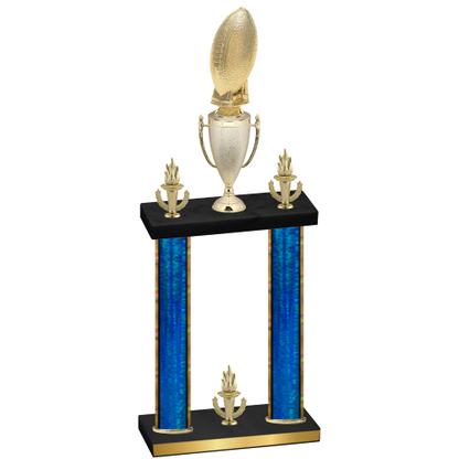 Double Blue Glacier Victory Football Trophy