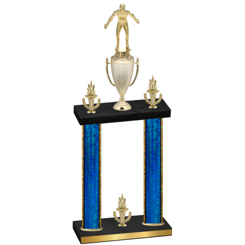Double Blue Glacier Victory Wrestling Trophy