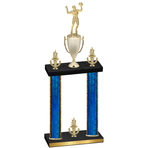 Double Blue Glacier Victory Volleyball Trophy