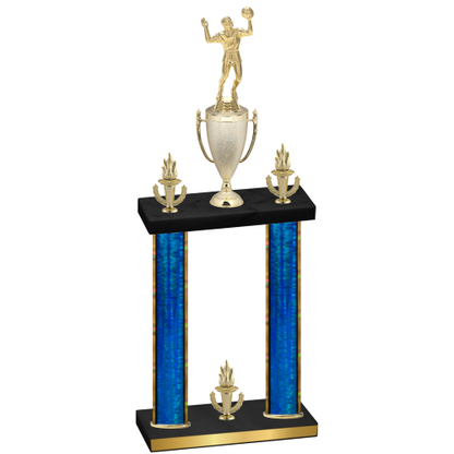 Double Blue Glacier Victory Volleyball Trophy
