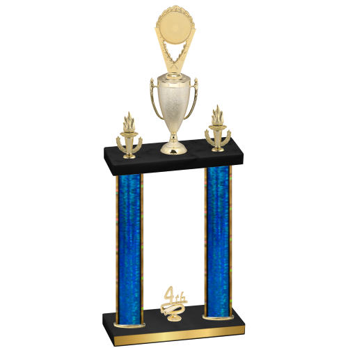 Double Blue Glacier Fourth Place Insert Trophy