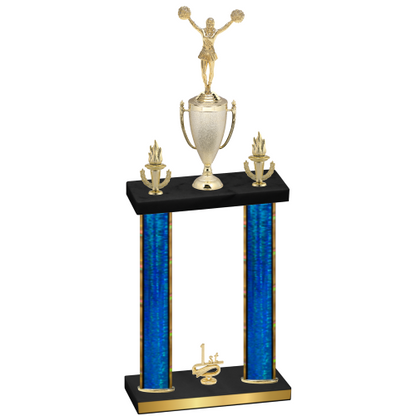 Double Blue Glacier First Place Cheerleading Trophy