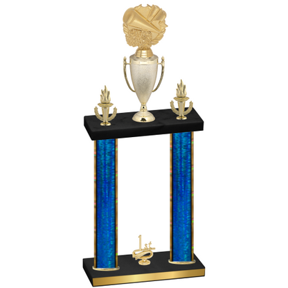 Double Blue Glacier First Place Cheerleading Trophy